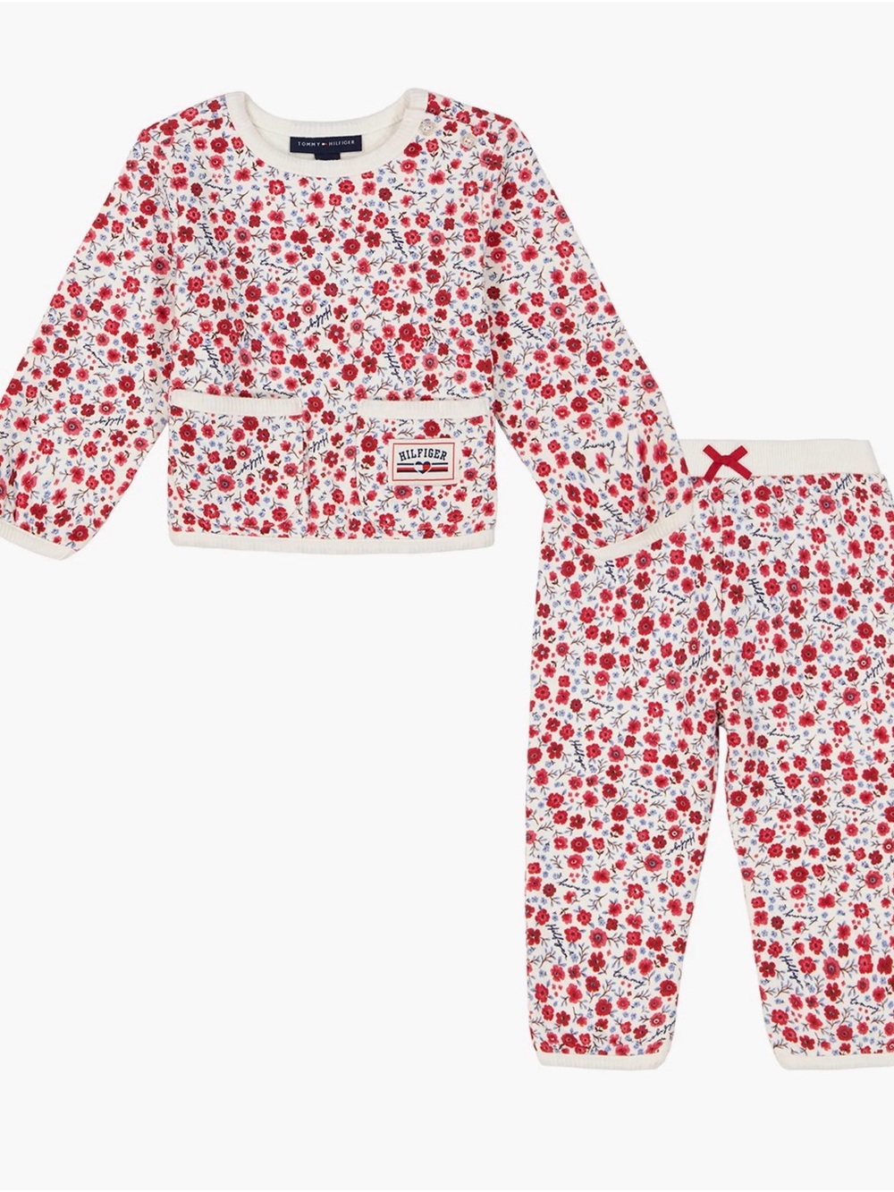 Tommy Hilfiger Red Floral Kids sweat suit set